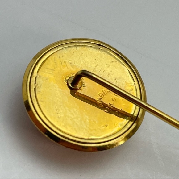Vintage Amber Gold Filled Stick Pin - Picture 5 of 11